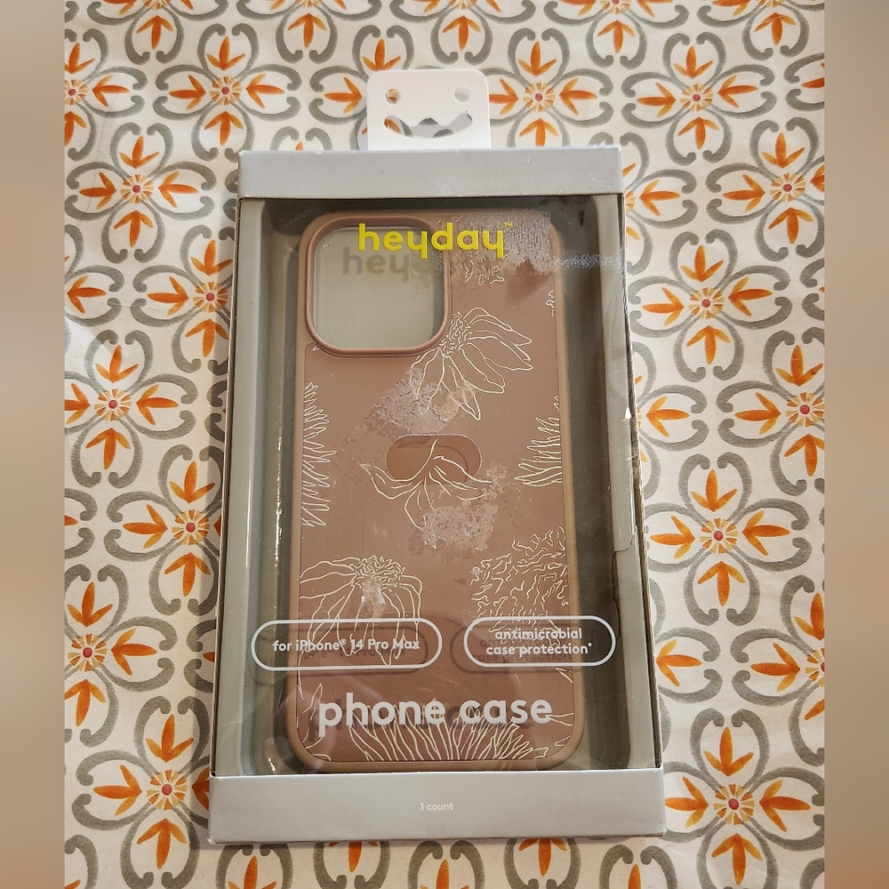 Heyday Brown Flower Phone Case for iPhone 14 Pro Max